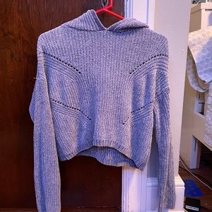 Cropped Knit hoodie